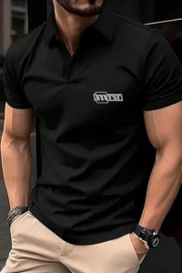 Black Polo T-Shirt - Classic Half Sleeve Unisex