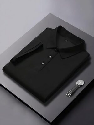 BARKEYO Men Polo T-shirt(Black) - Image 2