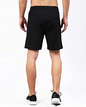 BARKEYO Men Shorts For Sports And Casual Wear Polyester (Black) - Image 5