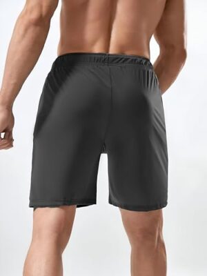 Pack of 2 Men's Sports Shorts | Rapid Dry Shorts for Gym, Workout & Casual Wear | Lightweight 3/4 Length Activewear for Summer & Home Use (Black) - Image 4