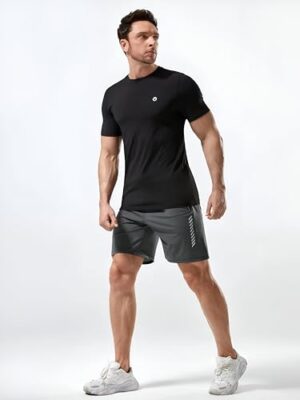 Pack of 2 Men's Sports Shorts | Rapid Dry Shorts for Gym, Workout & Casual Wear | Lightweight 3/4 Length Activewear for Summer & Home Use (Grey) - Image 7