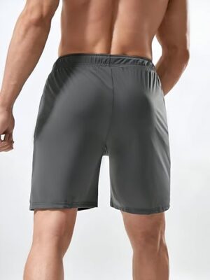 Pack of 2 Men's Sports Shorts | Rapid Dry Shorts for Gym, Workout & Casual Wear | Lightweight 3/4 Length Activewear for Summer & Home Use (Grey) - Image 4