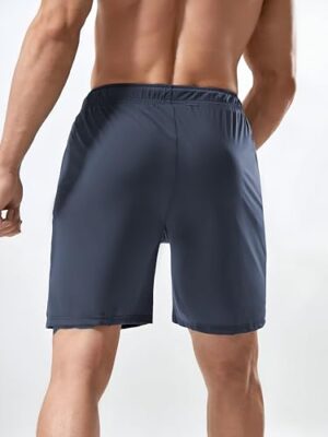 Pack of 2 Men's Sports Shorts | Rapid Dry Shorts for Gym, Workout & Casual Wear | Lightweight 3/4 Length Activewear for Summer & Home Use (Navy) - Image 4