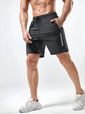 Pack of 2 Men's Sports Shorts | Rapid Dry Shorts for Gym, Workout & Casual Wear | Lightweight 3/4 Length Activewear for Summer & Home Use (Black) - Image 5