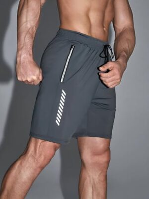 Pack of 2 Men's Sports Shorts | Rapid Dry Shorts for Gym, Workout & Casual Wear | Lightweight 3/4 Length Activewear for Summer & Home Use (Grey) - Image 6
