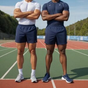 Pack of 2 Men's Sports Shorts | Rapid Dry Shorts for Gym, Workout & Casual Wear | Lightweight 3/4 Length Activewear for Summer & Home Use (Navy) - Image 8