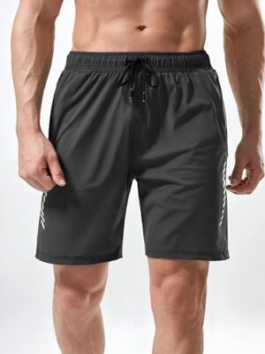 Pack of 2 Men's Sports Shorts | Rapid Dry Shorts for Gym, Workout & Casual Wear | Lightweight 3/4 Length Activewear for Summer & Home Use (Black) - Image 3
