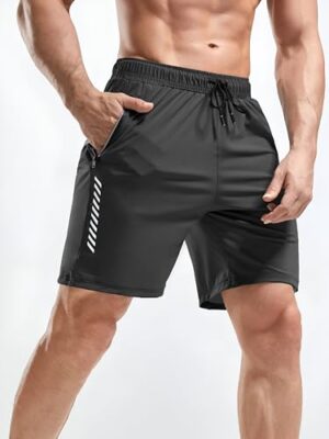 Pack of 2 Men's Sports Shorts | Rapid Dry Shorts for Gym, Workout & Casual Wear | Lightweight 3/4 Length Activewear for Summer & Home Use (Black) - Image 2