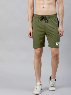 BARKEYO Niklo Men Shorts For Sports And Casual Wear Polyester (Green)