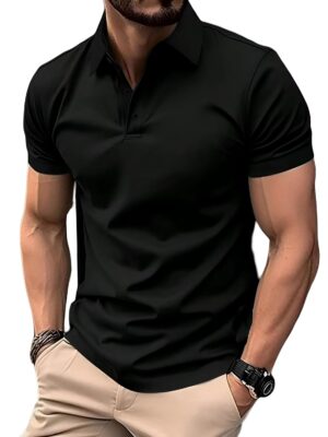 BARKEYO Men Polo T-shirt(Black) - Image 4