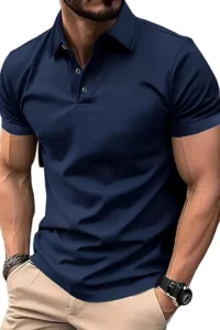 BARKEYO Men Polo T-shirt(Navy)