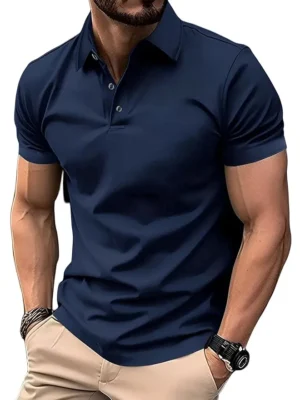 BARKEYO Men Polo T-shirt(Navy)