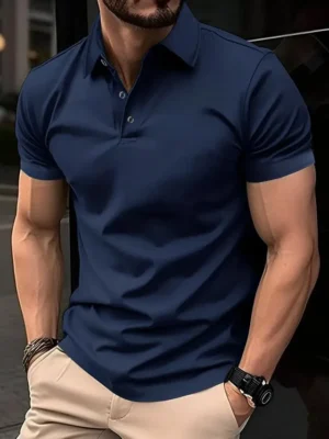 BARKEYO Men Polo T-shirt(Navy) - Image 5