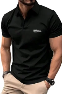 MRSR Sports Polo Men T-shirt(Black)