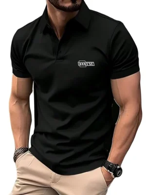 MRSR Sports Polo Men T-shirt(Black)