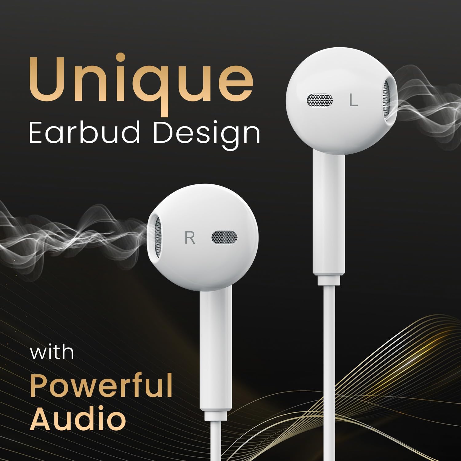 Wired Earphones with Mic and Lightning Connector for iPhone Earpods with Lightning Connector