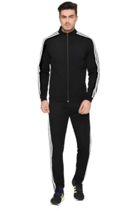 Men’s black winter tracksuit with jacket and track pants